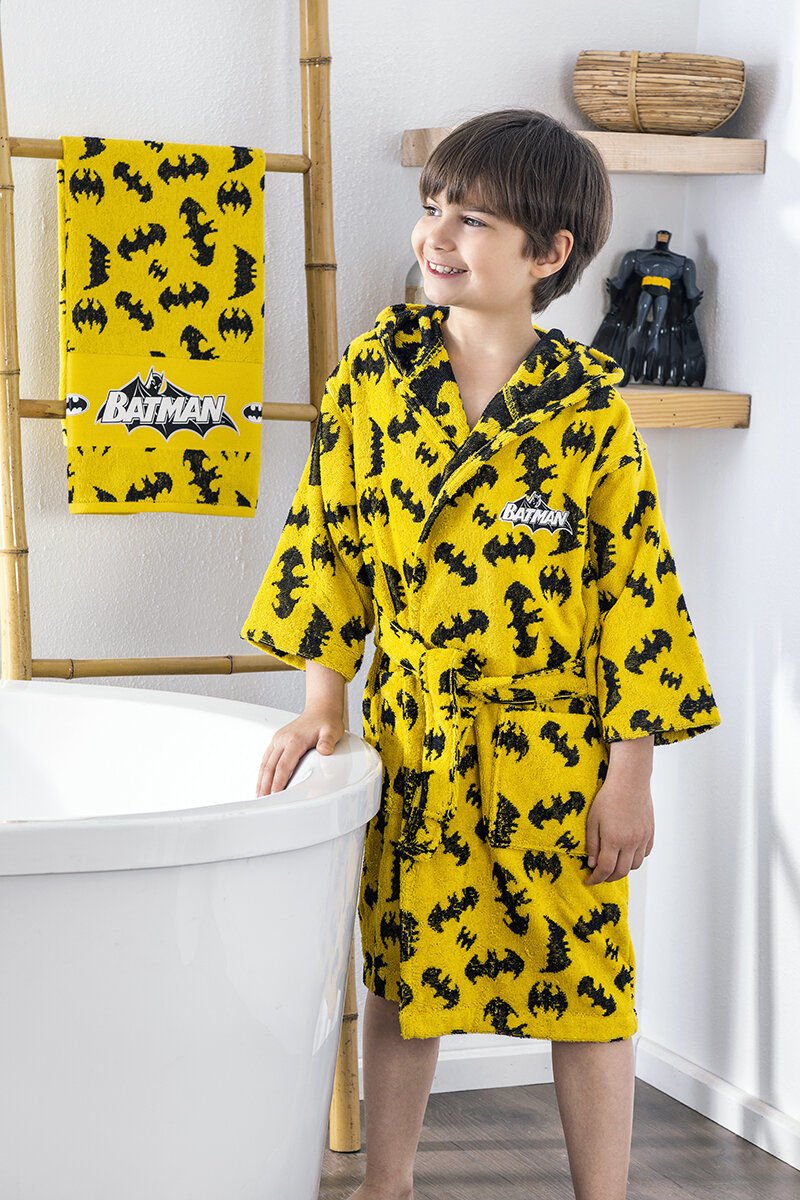 Özdilek Batman Dark Lisanslı Çocuk Havlu Bornoz Seti 9/10 Yaş